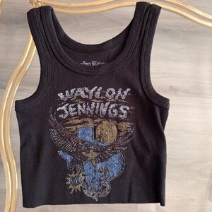 Rowdy Sprout Waylon Jennings Texas Graphic Kids Tank Top